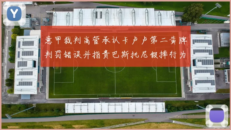 意甲裁判高管承认卡卢卢第二黄牌判罚错误并指责巴斯托尼假摔行为