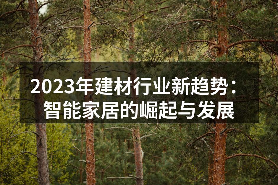 2023年建材行业新趋势：智能家居的崛起与发展